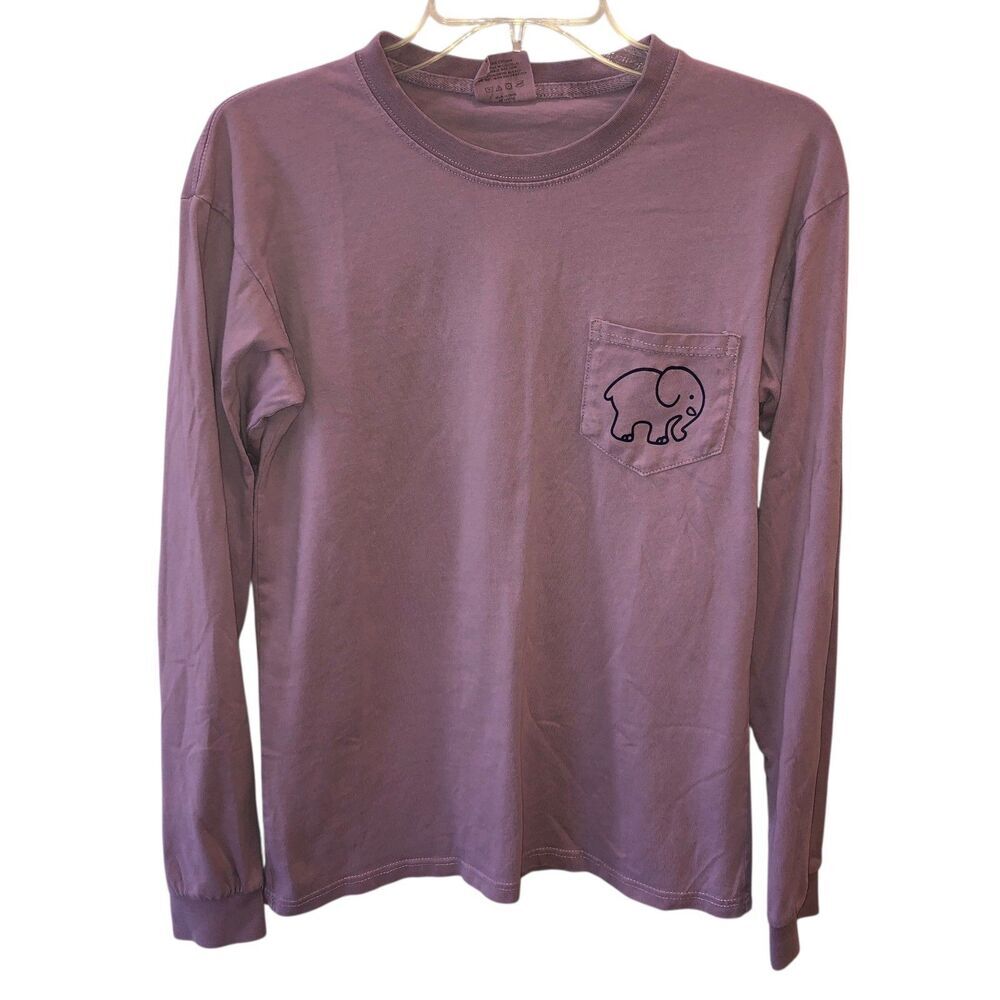 Ivory Ella Mens Small Purple Long Sleeve Pocket T Shirt Tee Casual Top Size S